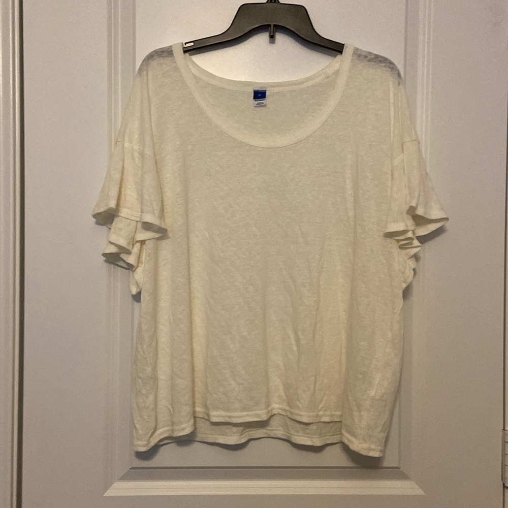 OLD NAVY Flutter sleeve cream top